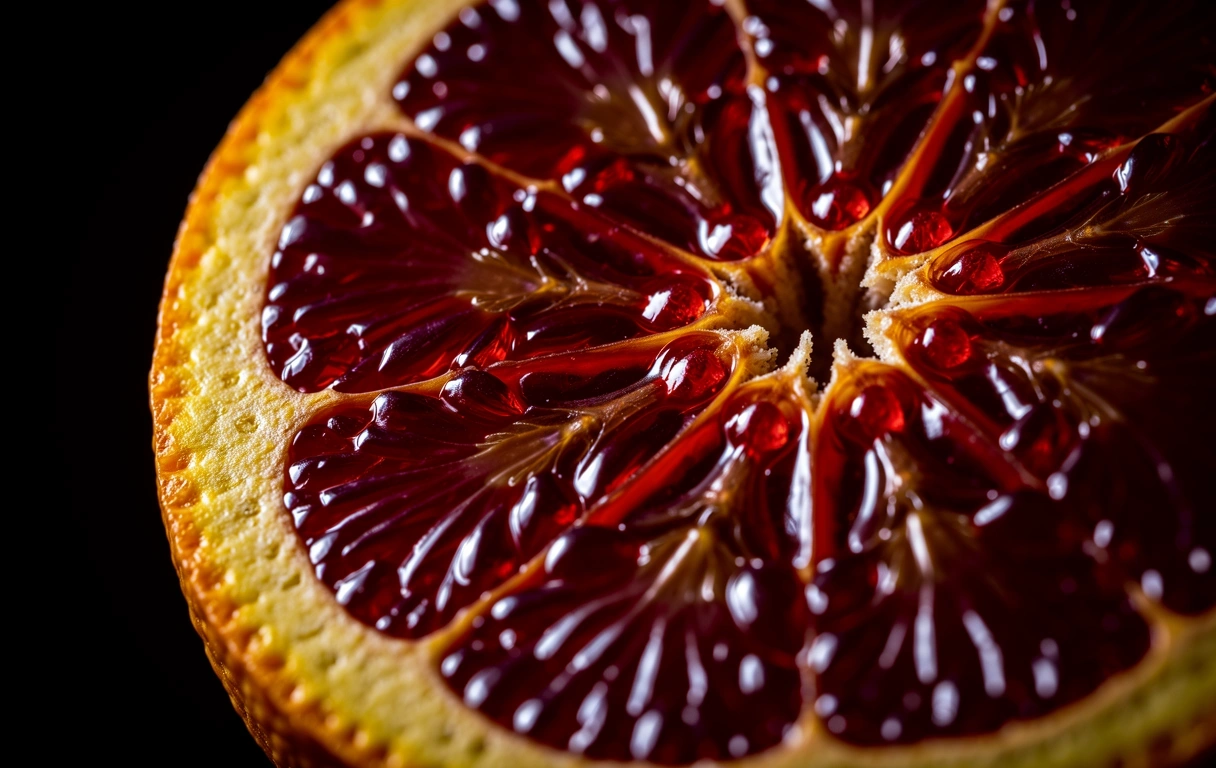 Makroaufnahme einer Blutorange